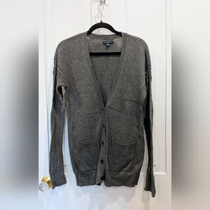 American Eagle Cozy Gray Knit Cardigan Sweater | Small